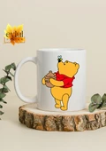Winnie the Pooh Temalı Sevimli Eğlenceli Özel Tasarım Baskılı Kupa Bardak Hediye Bardak thumbnail 2
