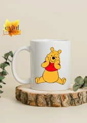 Winnie the Pooh Temalı Sevimli Eğlenceli Özel Tasarım Baskılı Kupa Bardak Hediye Bardak - 2
