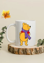 Winnie the Pooh Temalı Sevimli Eğlenceli Özel Tasarım Baskılı Kupa Bardak Hediye Bardak thumbnail 2