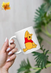 Winnie the Pooh Temalı Sevimli Eğlenceli Özel Tasarım Baskılı Kupa Bardak Hediye Bardak thumbnail 1