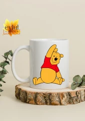 Winnie the Pooh Temalı Sevimli Eğlenceli Özel Tasarım Baskılı Kupa Bardak Hediye Bardak thumbnail 2