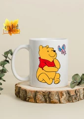 Winnie the Pooh Temalı Sevimli Eğlenceli Özel Tasarım Baskılı Kupa Bardak Hediye Bardak thumbnail 2