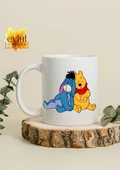 Winnie the Pooh Temalı Sevimli Eğlenceli Özel Tasarım Baskılı Kupa Bardak Hediye Bardak thumbnail 2