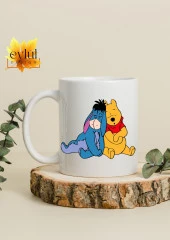 Winnie the Pooh Temalı Sevimli Eğlenceli Özel Tasarım Baskılı Kupa Bardak Hediye Bardak - 2