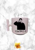 Krem Rengi T Saplı Friends Özel Tasarım Baskılı T Kupa Bardak Latte Bardağı - 1