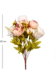 Yapay Çiçek Şakayık 10 Dal Aranjman Buket Somon-Krem 52 Cm. - 4