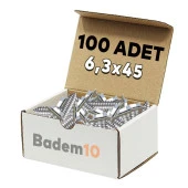 Betofast Vidası 6.3x45 mm Paket 100 ADET Sivri Uçlu Çatı Panel Beton Ağaç Vidası - 3