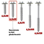 Betofast Vidası 6.3x45 mm Paket 100 ADET Sivri Uçlu Çatı Panel Beton Ağaç Vidası - 4