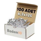 Betofast Vidası 6.3x125 mm Paket 100 ADET Sivri Uçlu Çatı Panel Beton Ağaç Vidası thumbnail 3