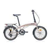 Carraro Flexi 107 20 jant Katlanabilir Bisiklet (Mat Pembe Siyah Kırmızı) - 1