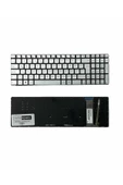Asus ile Uyumlu VivoBook N552VW-FY147T, N552VW-FY171T Notebook Klavye Işıklı Gümüş Gri TR - 1