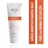 Beuz Sanse Spf50+ Yağlı ve Karma Ciltler İçin Çok Yüksek Korumalı Güneş Kremi & Makyaj Bazı - 50 ml - 1