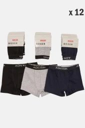 Erkek Çocuk Likralı Boxer 12 Li Paket - 1