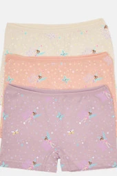 Kız Çocuk Renkli Likralı Pamuklu Boxer Külot 12 Li - 2
