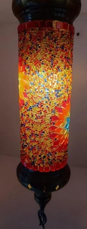 Lamba Mozaik Avize Gece Lambası Sarkıt Lamba Işık Ev Aydınlatma Dekorasyon - 4