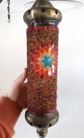 Lamba Mozaik Avize Gece Lambası Sarkıt Lamba Işık Ev Aydınlatma Dekorasyon - 6