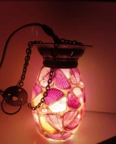 Avize Gece Lambası Deniz Kabuğu Otantik Masa Lambası Ev Aydınlatma Işık - 4