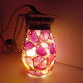 Avize Gece Lambası Deniz Kabuğu Otantik Masa Lambası Ev Aydınlatma Işık - 5