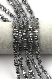 Gümüş Gri Renkli Hematit Dizi 4 x 8 mm Kırık Model Kesim thumbnail 1