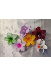 6'LI RENGARENK LOTUS ÇİÇEĞİ MANDAL TOKA 8 cm - 4