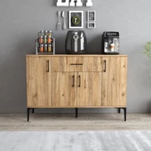 Tanmob MDL0302 Alt Çok Amaçlı Dolap 4 Kapaklı Çekmeceli Mutfak Dolabı Çam - 3