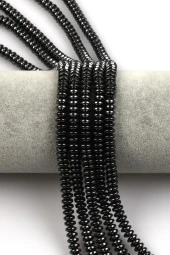 Hematit Dizi 3 x 6 mm Rondel Kesim thumbnail 1
