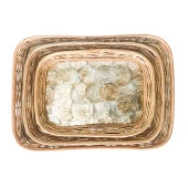 Rattan Dekoratif Dikdörtgen Hasır El Yapımı Sedef Tepsi Küçük Boy 1 Adet thumbnail 3