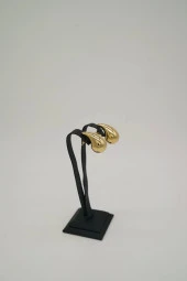 Gözyaşı Damlası Gold Renk Çelik Küpe - 2