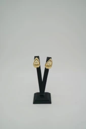 Gözyaşı Damlası Gold Renk Çelik Küpe - 3