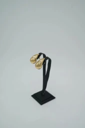 Gözyaşı Damlası Gold Renk Çelik Küpe - 4