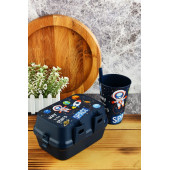 İki Katlı Bölmeli Beslenme Kutusu+Pipetli Bardak 400 ml. - 1