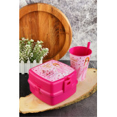 İki Katlı Beslenme Kutusu+Pipetli Bardak 400 ml. - 1