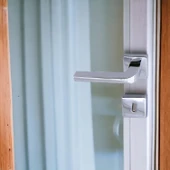 Tog Krom Oda Kapı Kolu Kare Rozetli Sürgülü ve Çelik Kapı Kulpu Uyumlu Sağa ve Sola Uygun Kolları - 2