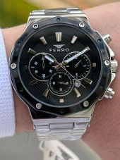 Ferro Çelik Kordon İç Fonksiyonları Aktif Chronograph 30 Mt Su Geçirmez Erkek Kol Saat EFM31365-A2 thumbnail 2