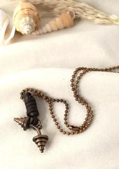 Kolye Dambıl Halter Spor Takı Erkek Kadın Takı Zincir Bronz Renk thumbnail 3