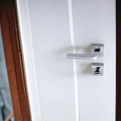 Tog Krom Renk Wc Banyo Kapı Kolu Kare Rozetli Kapı Kolları Sağa ve Sola Uygun Kulpu thumbnail 2