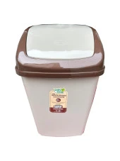 Polytime Klink Sallanır Kapak Ofis Banyo Mutfak Bahçe Çöp Kutusu Kovası / 20 Litre / Krem / 47x30x23 Cm. thumbnail 1