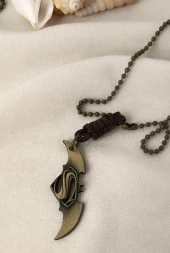 Kolye Süpermen Betmen Takı Erkek Kadın Takı Zincir Kolye Sarı - 6