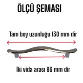 Ördek kulp Krom 96 mm Kulp Mobilya Mutfak Dolabı Çekmece Dolap Kapak Kulpu Kulbu Metal Kulp(8 Adet) - 3
