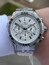 Ferro Çelik Kordon İç Fonksiyonları Aktif Chronograph 30 Mt Su Geçirmez Erkek Kol Saat EFM31389-A thumbnail 2