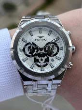 Ferro Çelik Kordon İç Fonksiyonları Aktif Chronograph 30 Mt Su Geçirmez Erkek Kol Saat EFM31439-A223 thumbnail 2