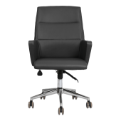 Hunt Mobilya Vaga Siyah Deri Ofis Çalışma Koltuğu - 1