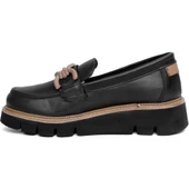 MAMMAMİA D24YA-3205 HAFİF TOKALI DERİ KADIN LOAFER AYAKKABI - 3