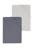 2 Adet Düz Pamuklu Tek Kişilik 80 x 200 x 30 cm Lastikli Penye Çarşaf - 2