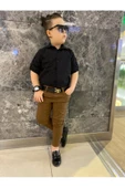 MODAVALS ERKEK ÇOCUK 3 PARÇA GABARDİN PANTOLON & GÖMLEK & KEMER KOMBİN-SİYAH-745236981 - 3