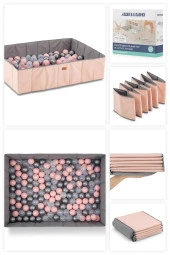 Wellgro Katlanır Dikdörtgen Top Havuzu 150 Toplu, Pembe thumbnail 1