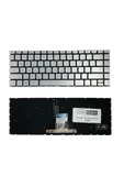 Hp ile Uyumlu Pavilion 14-BF003NT, 14-BF004NT, 14-BK004NT Notebook Klavye Işıklı Gümüş Gri TR - 1