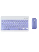 Apple iPad Pro 5. Nesil 12.9" Uyumlu Kablosuz Bluetooth Şarj Edilebilir Mini Q Klavye Mouse Seti - 4