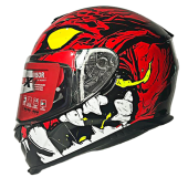 Scoyco X507 Güneş Vizörlü Kapalı Kask (Kırmızı/siyah) - 1