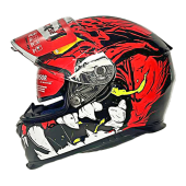 Scoyco X507 Güneş Vizörlü Kapalı Kask (Kırmızı/siyah) - 3